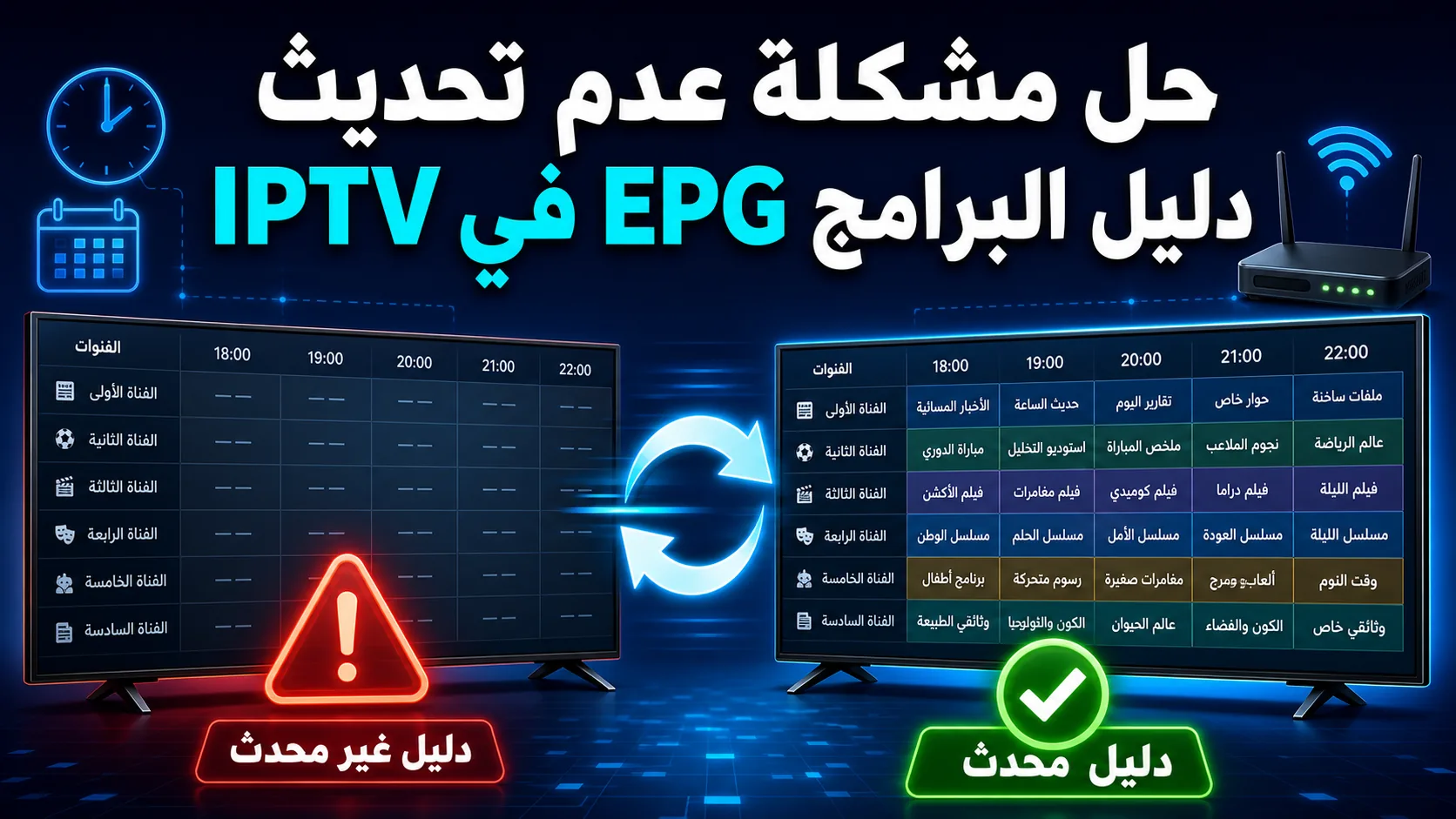 دليل البرامج epg لا يتحدث في iptv — حل مشكلة عدم تحديث دليل البرامج EPG في IPTV