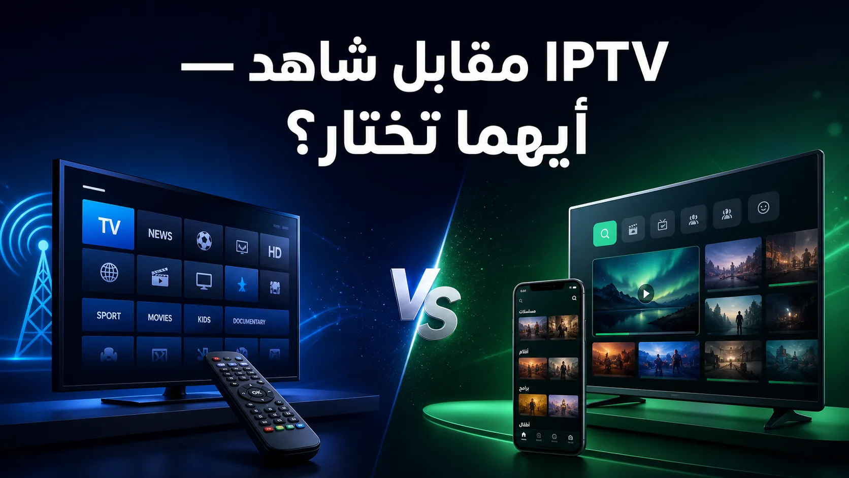 iptv مقابل شاهد — IPTV مقابل شاهد — أيهما تختار؟